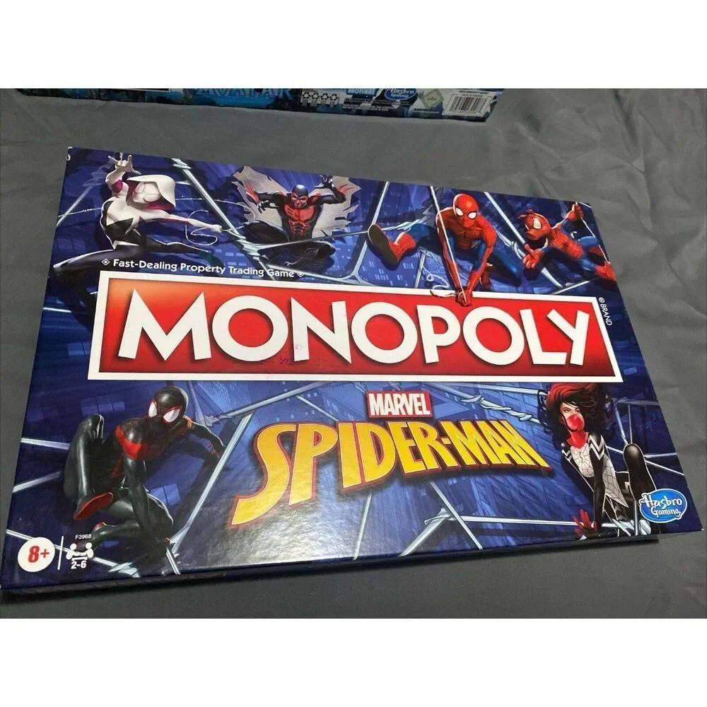 Disney Monopoly Marvel Spider-Man Edition Board Game Hasbro 2021 COMPLETE